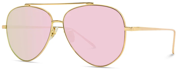 "AVI019" Sunglasses || Gold Frame / Pink Lens