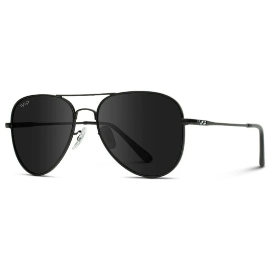 Maxwell Polarized Aviator Sunglasses || Black Frame / Black Lens