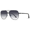 Jade Metal Frame Aviator Sunglasses || Black Matte Frame / Black Gradient Lens