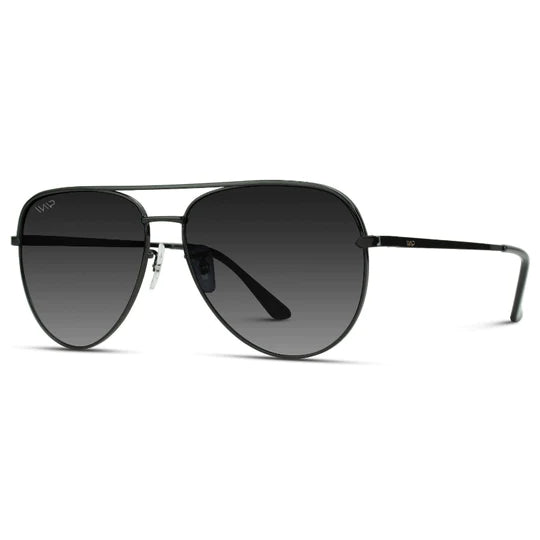Mila Aviator Sunglasses || Black Frame / Black Lens