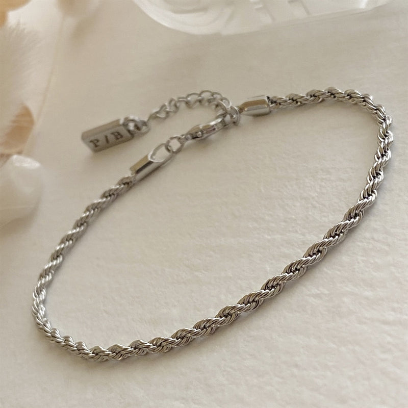 "Ocnus" Rope Chain Bracelet (Silver)