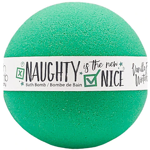 "Naughty Is The New Nice" Vanilla Frosted Winterberry 200g Bath Bomb