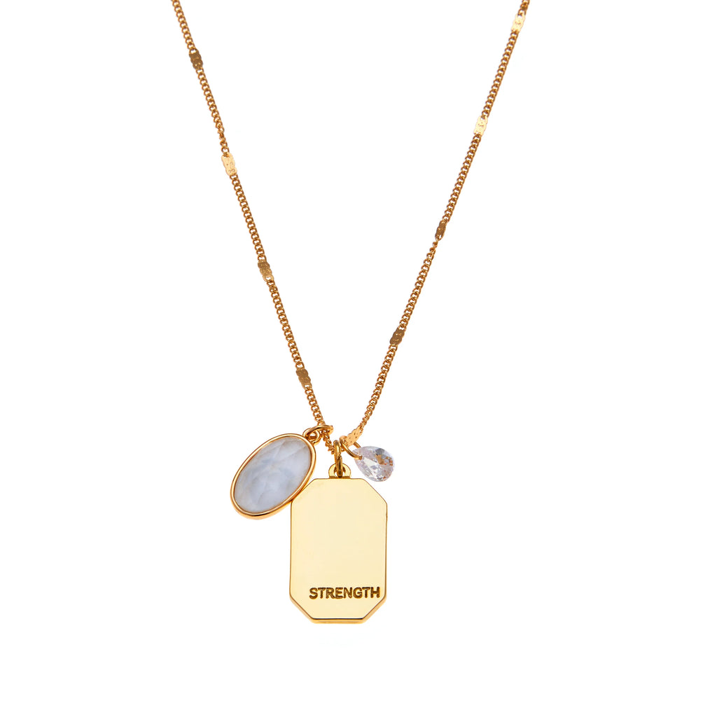 April Birthstone Necklace (Quartz) || Strength