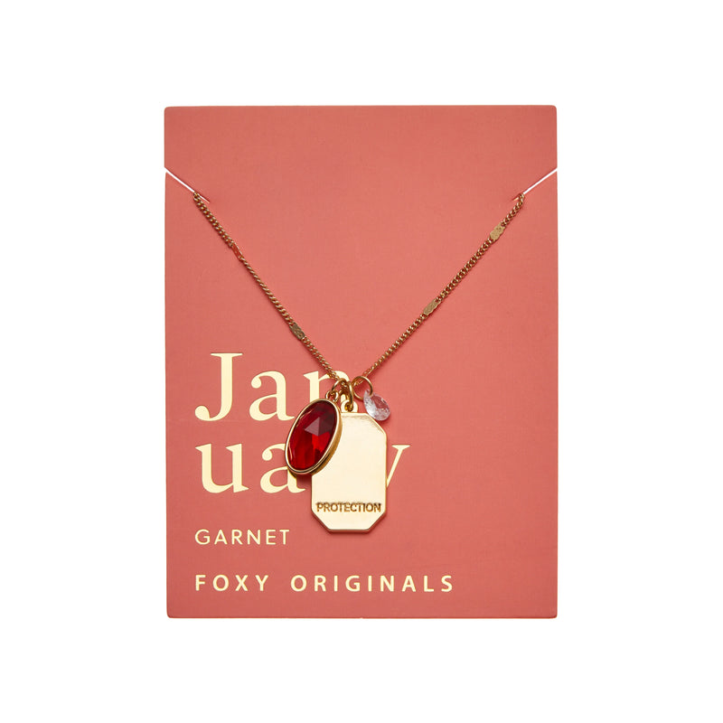January Birthstone Necklace (Garnet) || Protection