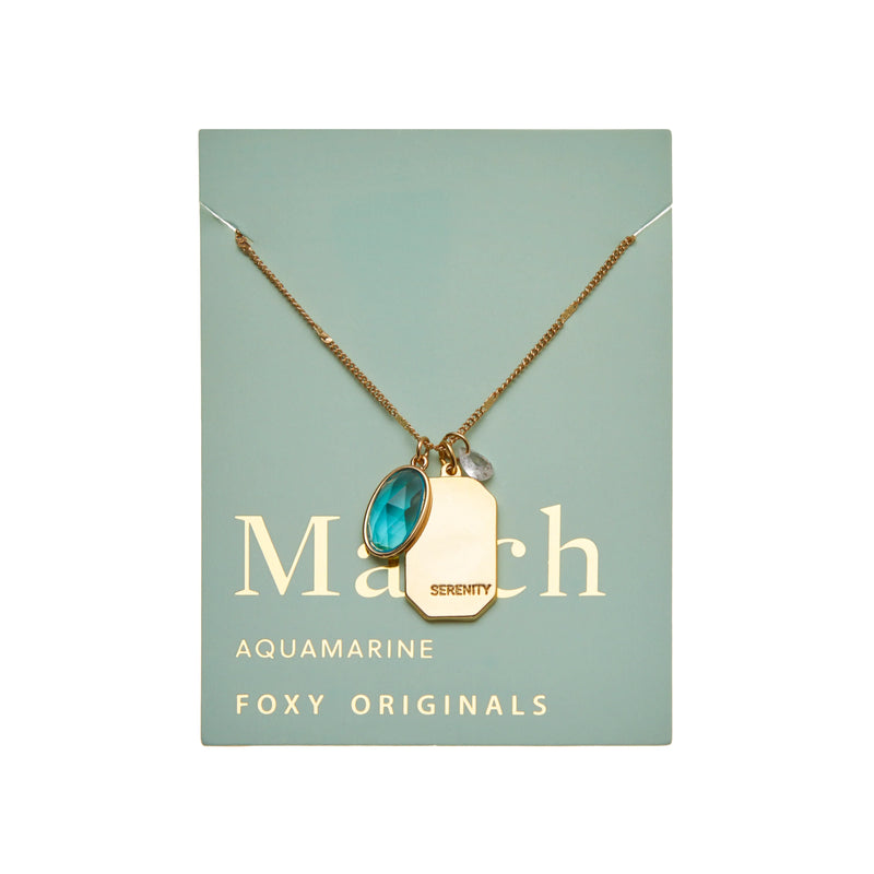 March Birthstone Necklace (Aquamarine) || Serenity