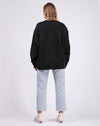 Brunette The Label || "BLONDE SERIF" || Big Sister Crew Neck Sweatshirt (Black)