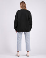 Brunette The Label || "BLONDE SERIF" || Big Sister Crew Neck Sweatshirt (Black)