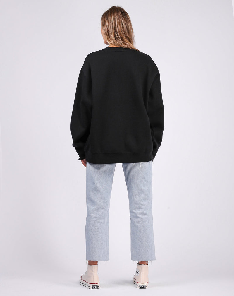 Brunette The Label || "BLONDE SERIF" || Big Sister Crew Neck Sweatshirt (Black)