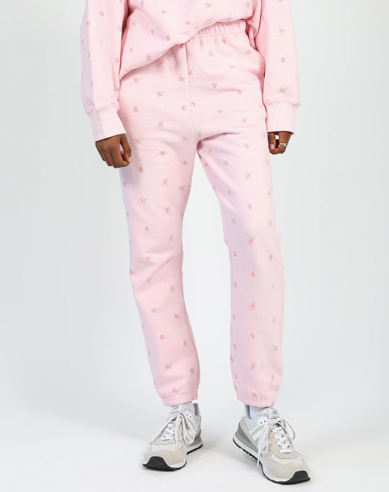 Brunette the Label x Birds Papaya || "Rose Garden" Best Friend Jogger || Papaya Pink