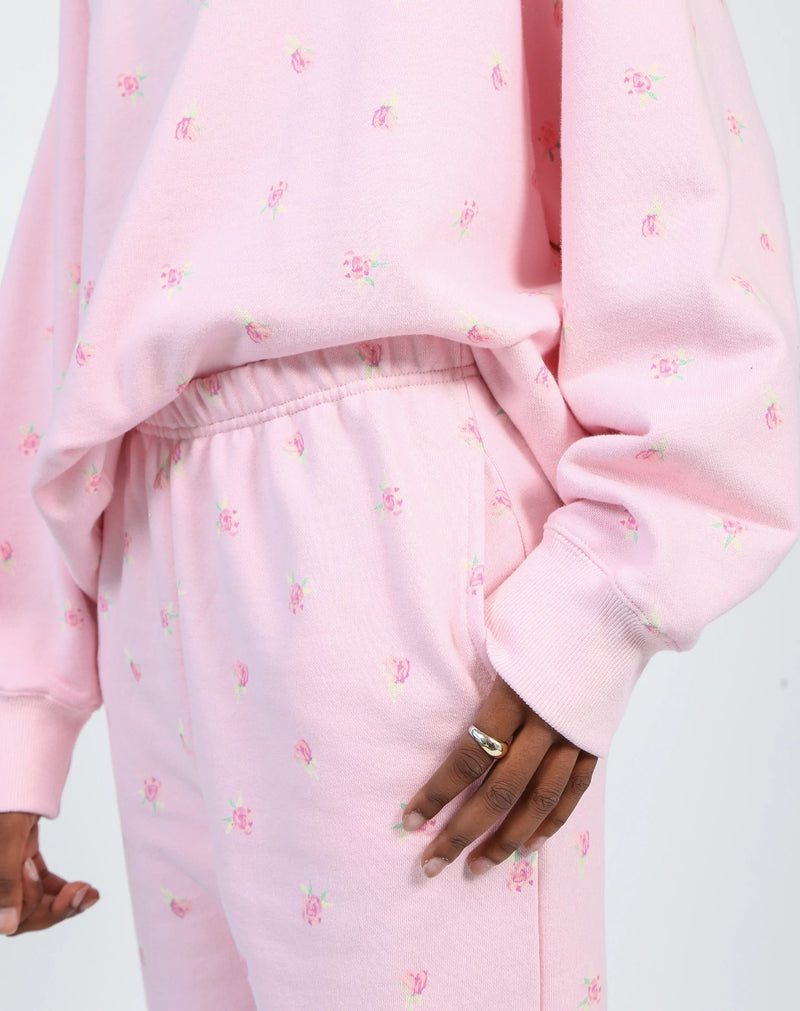 Brunette the Label x Birds Papaya || "Rose Garden" Best Friend Jogger || Papaya Pink