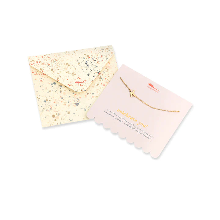 Celebrate You! Initial Necklace & Gift Envelope (Choose Your Initial)