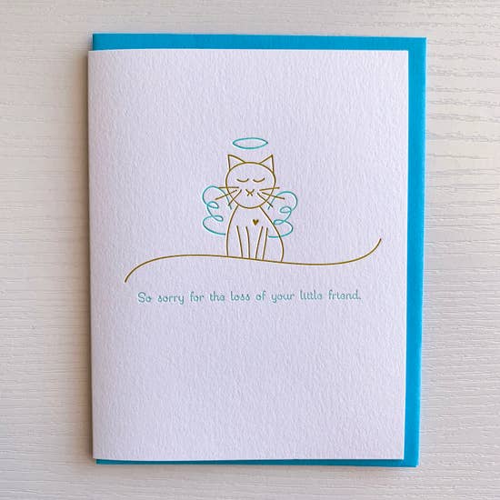 "So Sorry For The Loss of Your Little Friend" Cat Sympathy Card