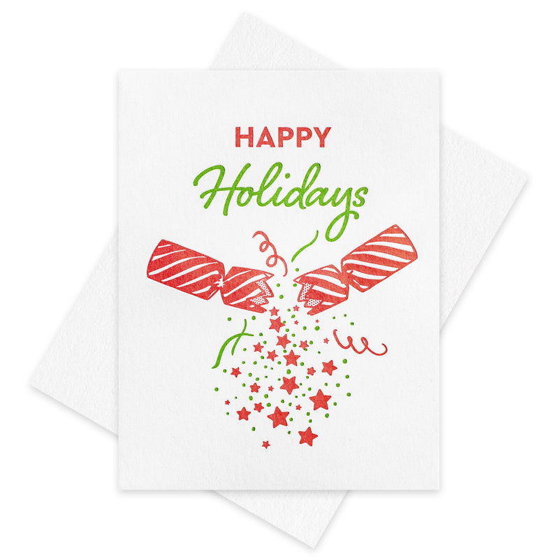 "Happy Holidays" Christmas Cracker Holiday Card