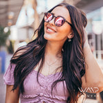 "Clove" Round Classic Retro Frame Sunglasses (Tortoise Frame/Pink Mirror Lens)