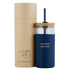 "Do More With Less" 18oz Glass Tumbler
