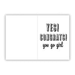 "You Go Girl" Congratulations Keychain Card