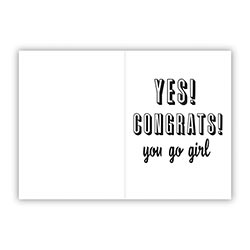 "You Go Girl" Congratulations Keychain Card