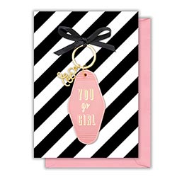 "You Go Girl" Congratulations Keychain Card