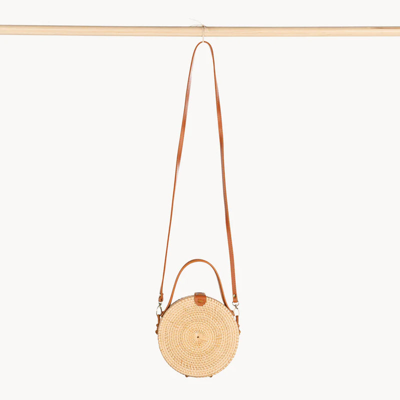 Circle Bali Bag w/ Strap & Handle || Tan
