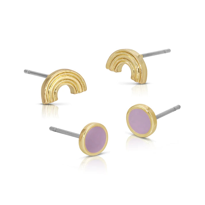 "Pure Magic" Rainbow + Disc Studs Set