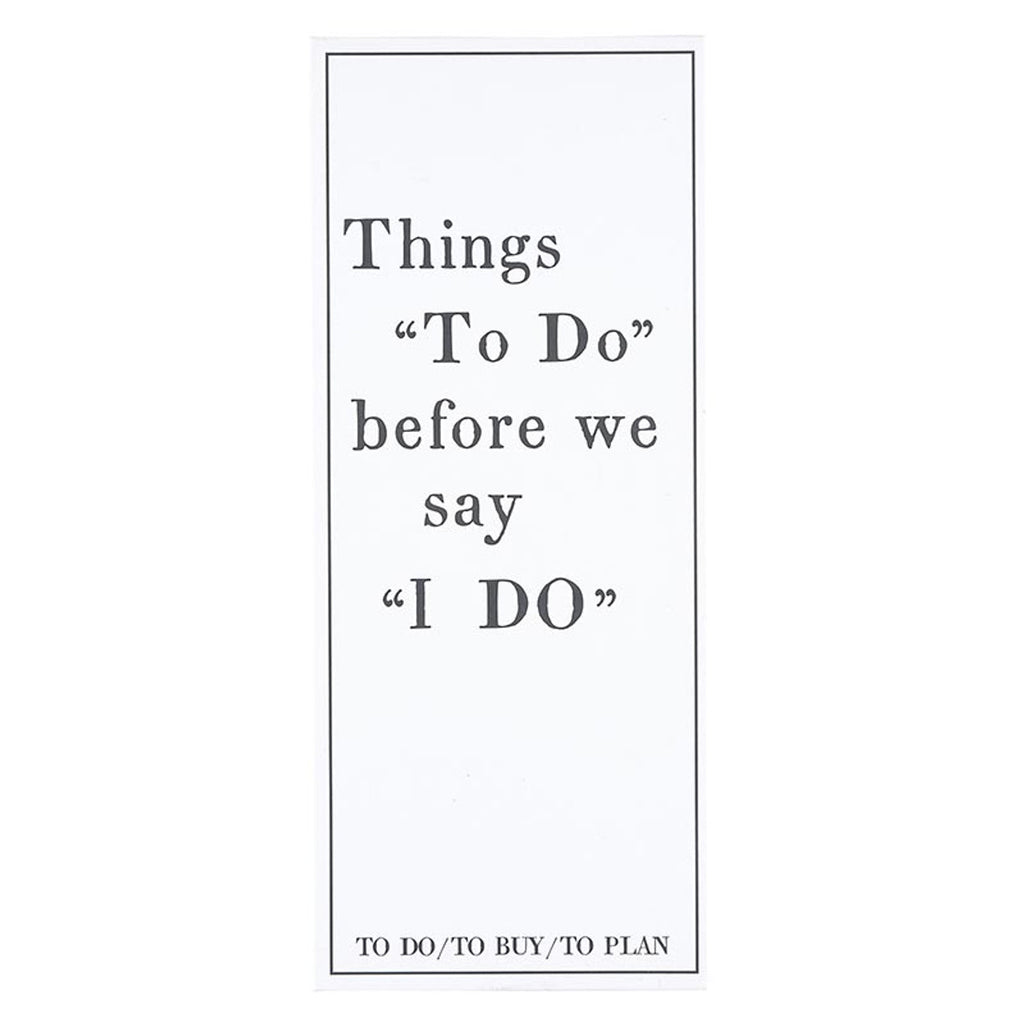 "Things To Do Before We Say I Do" List Pad Planner