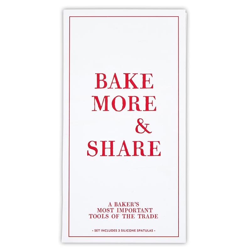 "Bake More & Share" || Cardboard Book Set of 3 Spatulas