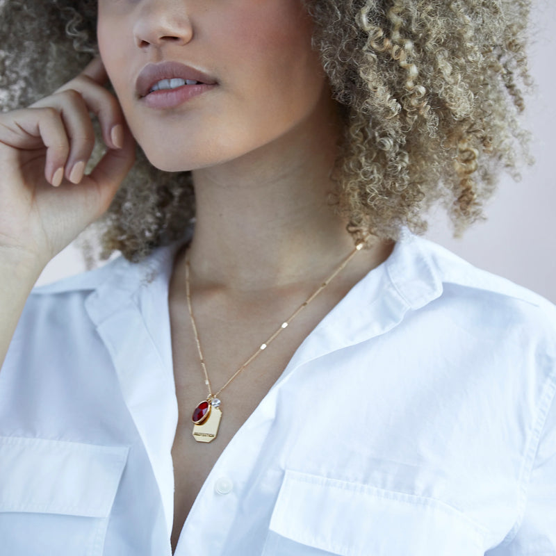 January Birthstone Necklace (Garnet) || Protection