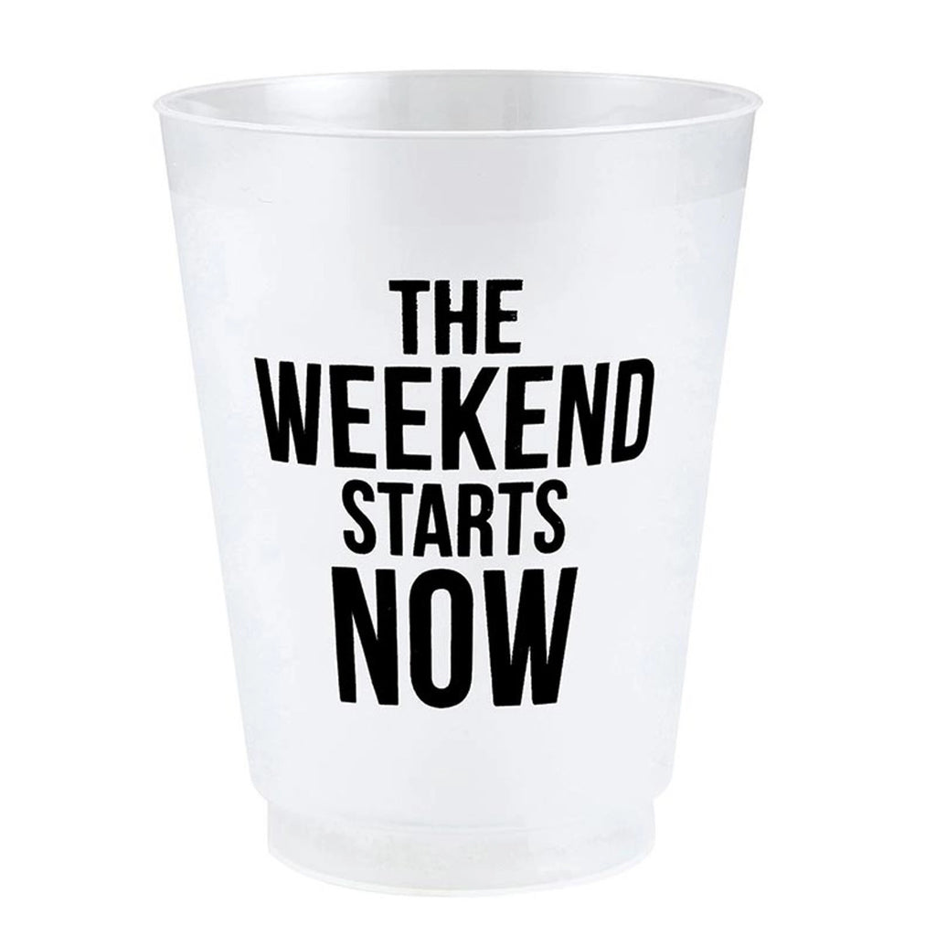 "The Weekend Starts Now" Plastic Party Cups (Set of 8)