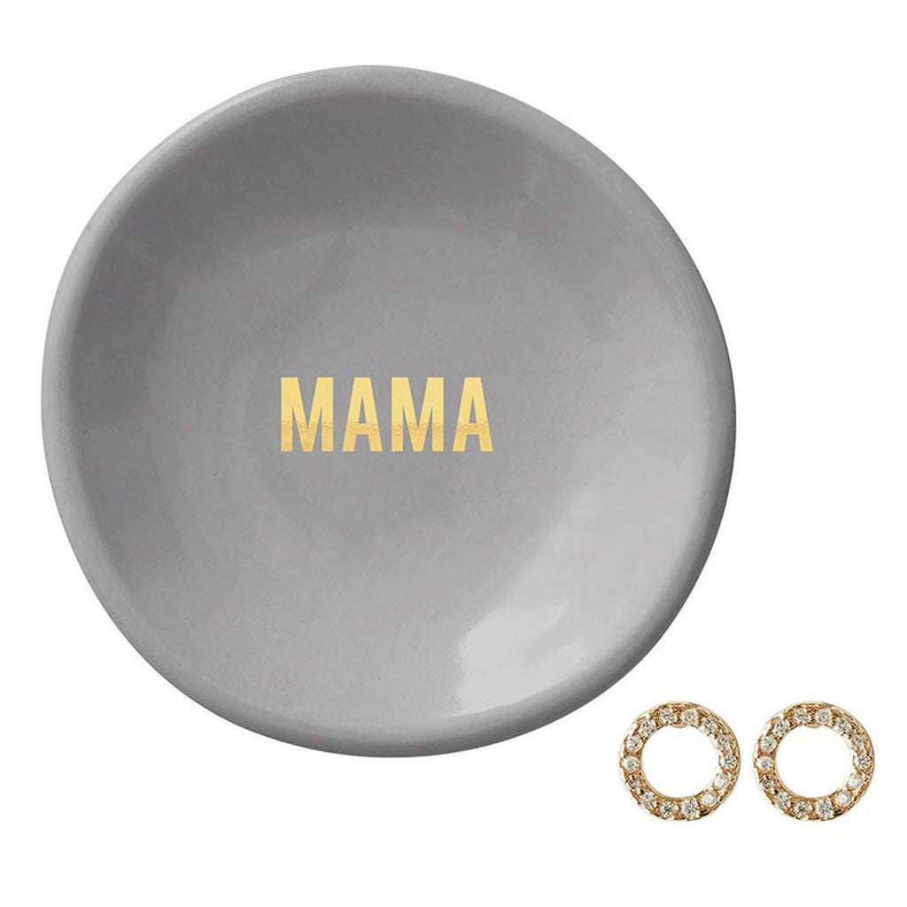 "Mama" Ceramic Dish & Earring Set