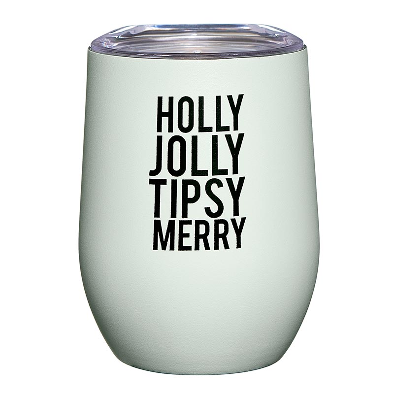 "Holly Jolly Tipsy Merry" 12oz Matte Tumbler