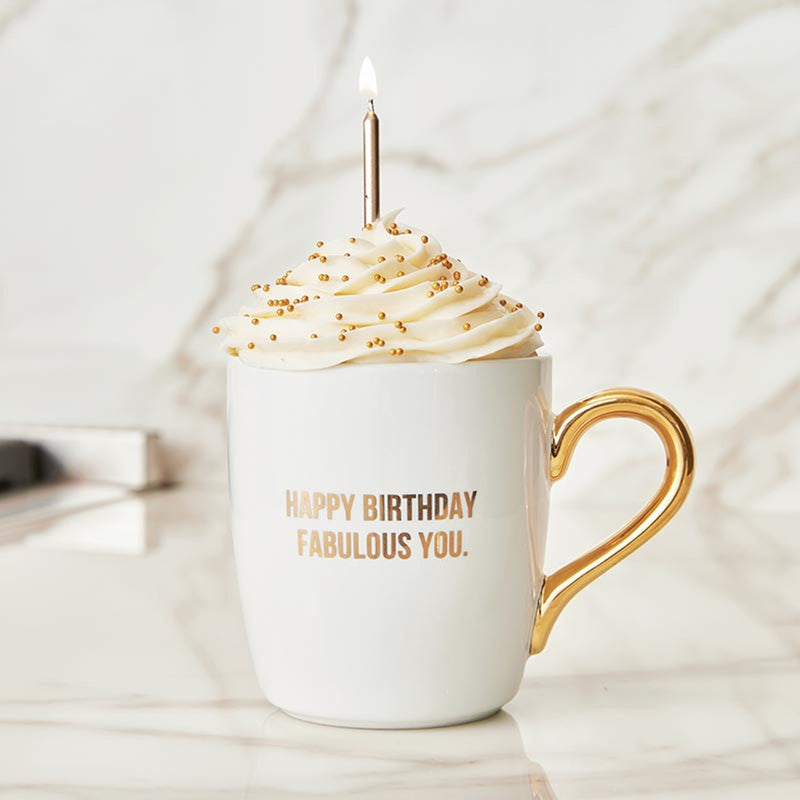 "Happy Birthday Fabulous You" 16oz Gold Handle Mug
