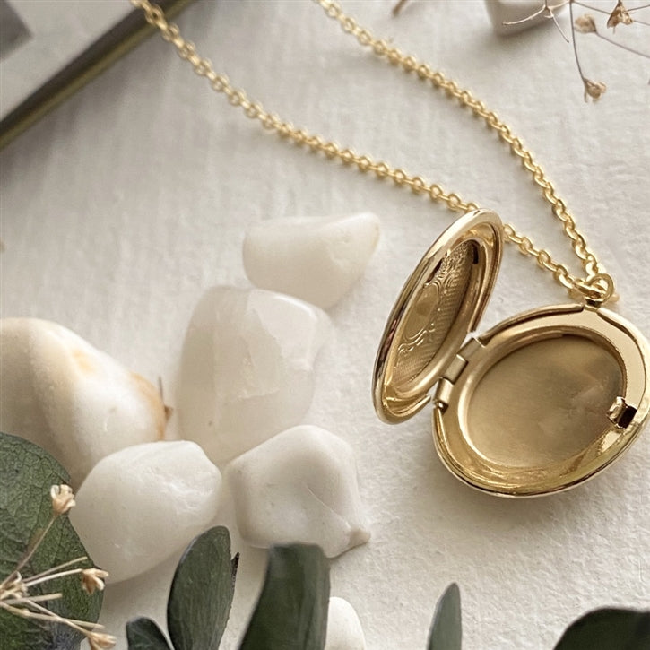 "Adelaide" Ornate Round Locket (Gold)