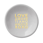 "Love Amore Ti amo Amour XOXO Ceramic Dish & Earring Set