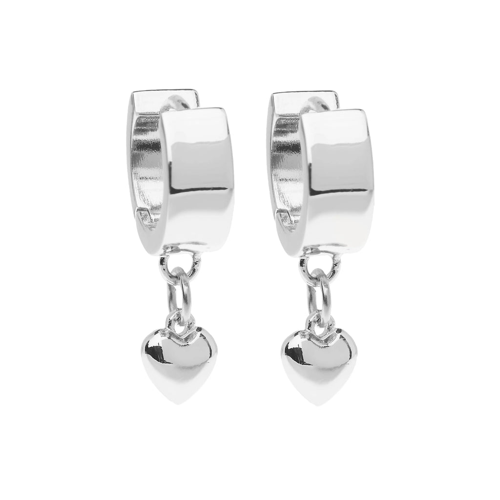 "Puffy Heart" Earrings (Silver)