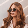 Tate Retro Round Polarized Sunglasses || Crystal Brown Frame / Black Gradient Lens