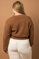 Cable Knit Blouson Sweater (Plus Size)