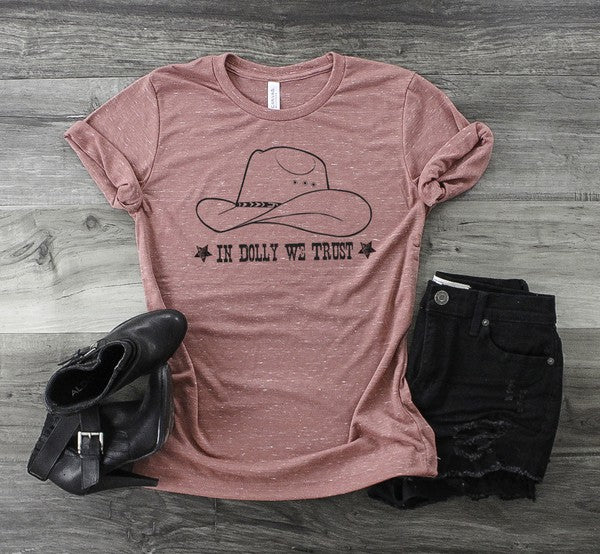 "In Dolly We Trust" Unisex Graphic T-Shirt (Mauve)