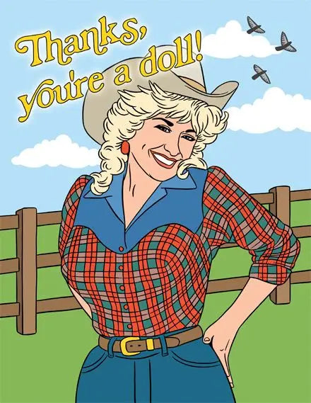 "Thanks, You're a Doll" || Dolly Parton Thank You Card