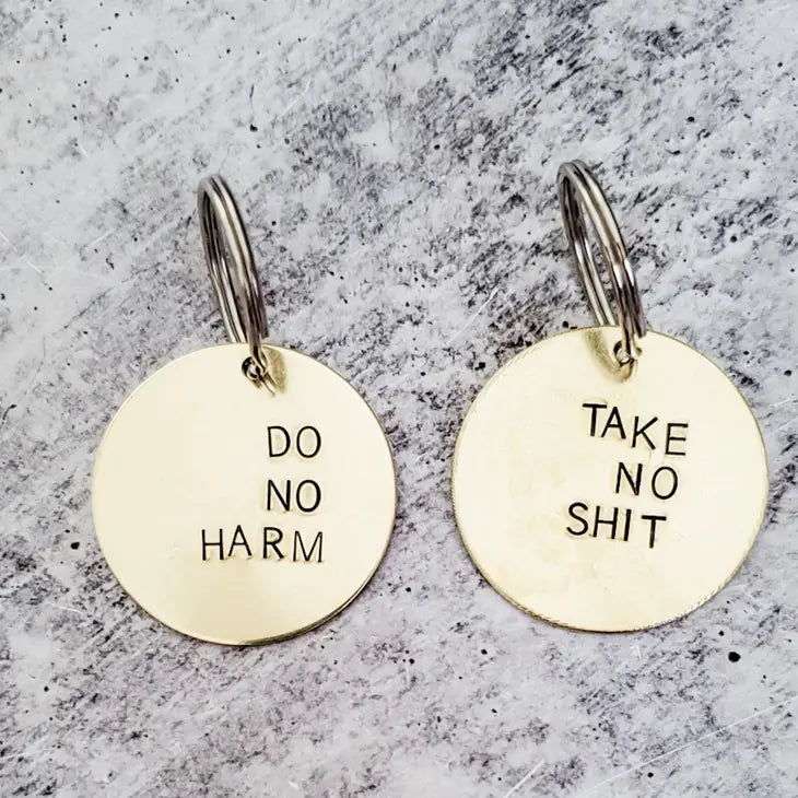 "Do No Harm / Take No Shit" Double Sided Keychain