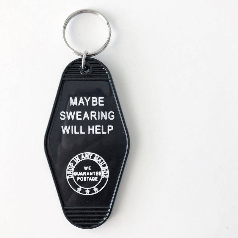 "Maybe Swearing Will Help?" Key Tag