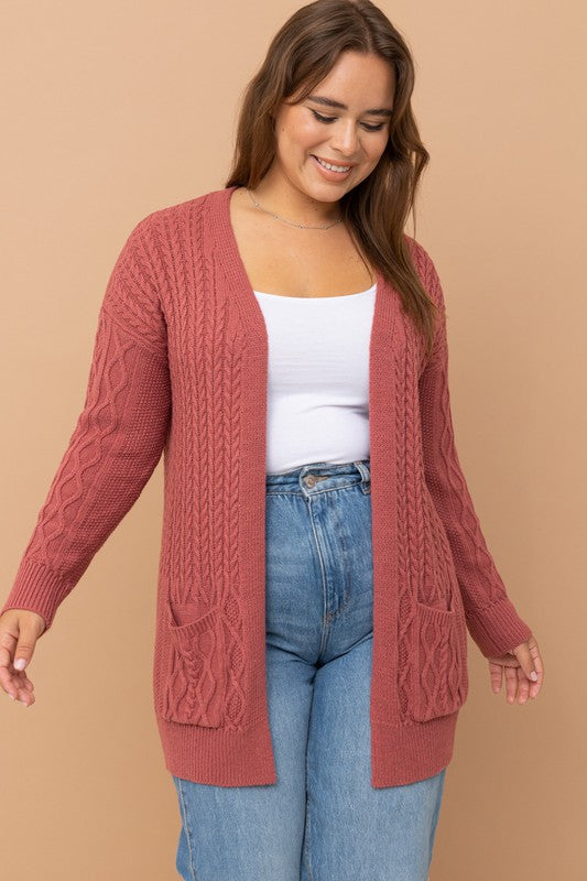 Cable Open Cardigan (Plus Size) – In Pursuit Mobile || Apparel, Accessories & Gifts John, New Brunswick