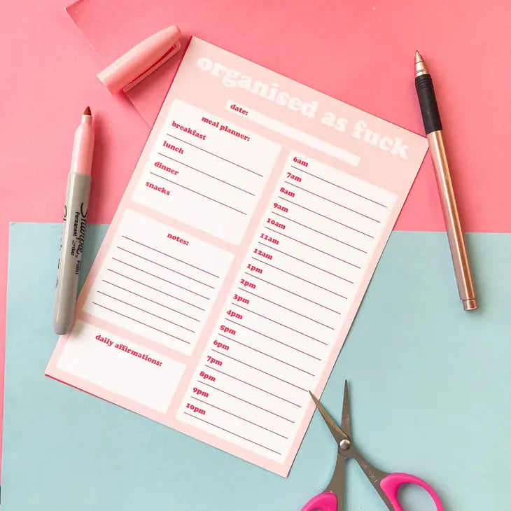"Organized As Fuck" Daily Planner Notepad