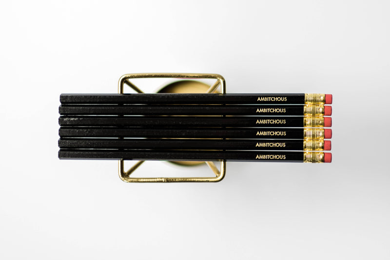 "Ambitchous" Gold Foil Pencil
