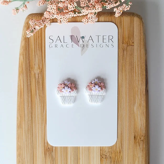 Saltwater Grace Designs || Flower Basket Studs
