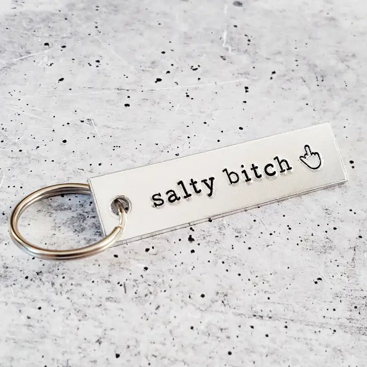 "Salty Bitch" Aluminum Bar Keychain