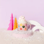 "Smiley Ornament" Clear Glass Mug