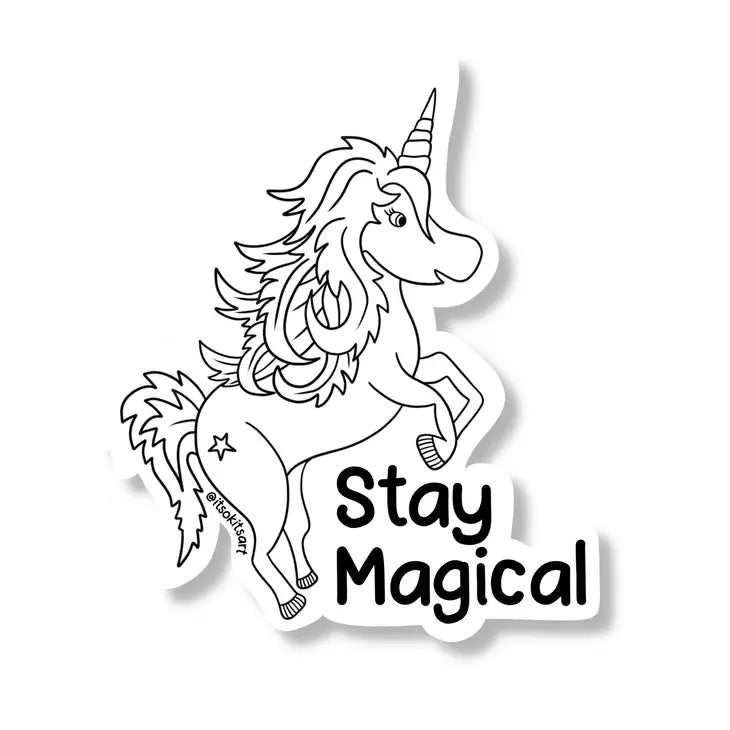 "Stay Magical" Motivational Color Your Own Sticker