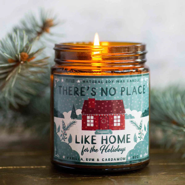 "There's No Place Like Home for the Holidays" 8oz Soy Candle (Vanilla, Rum & Cardamom)
