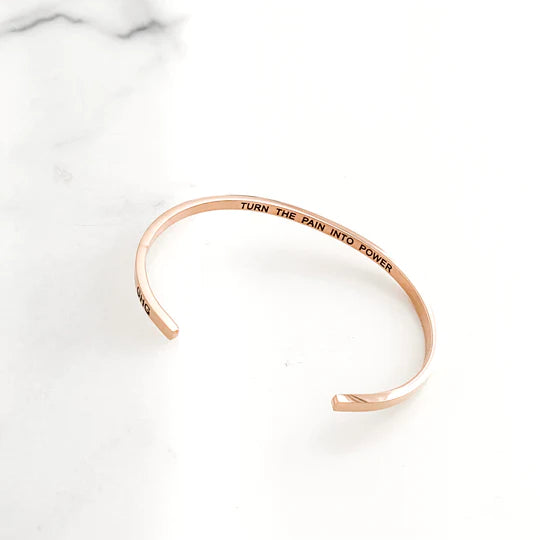 "Turn the Pain into Power" Bangle || 2 Colors