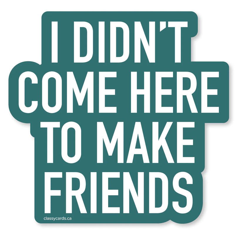 "I Didn't Come Here To Make Friends" Vinyl Sticker